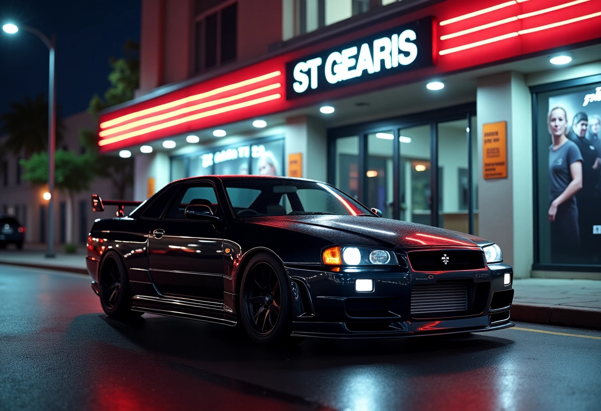 skyline r34 fast and furious : l icône mécanique du cinéma d action - voiture de sport